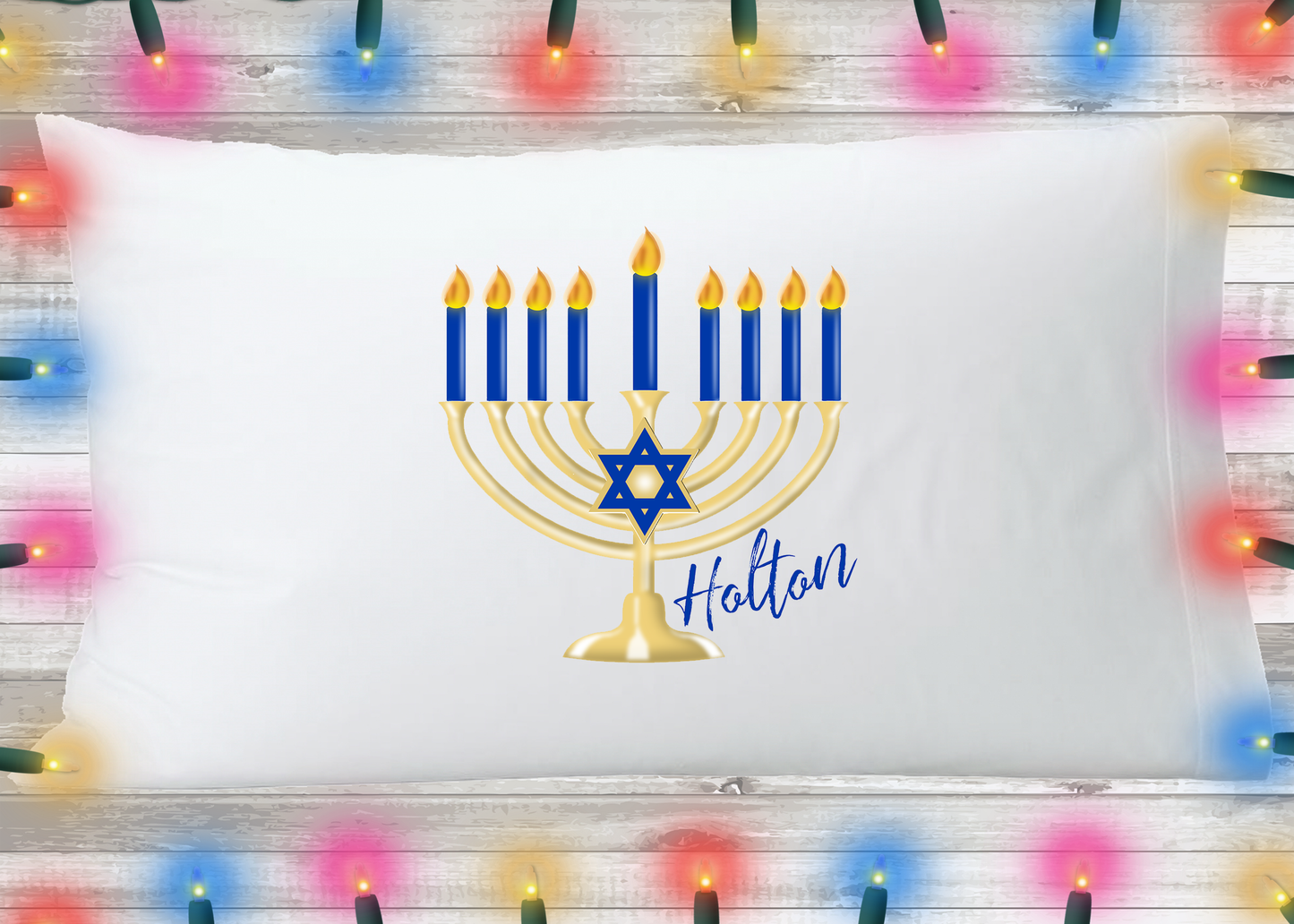 Personalized Pillowcase Menorah