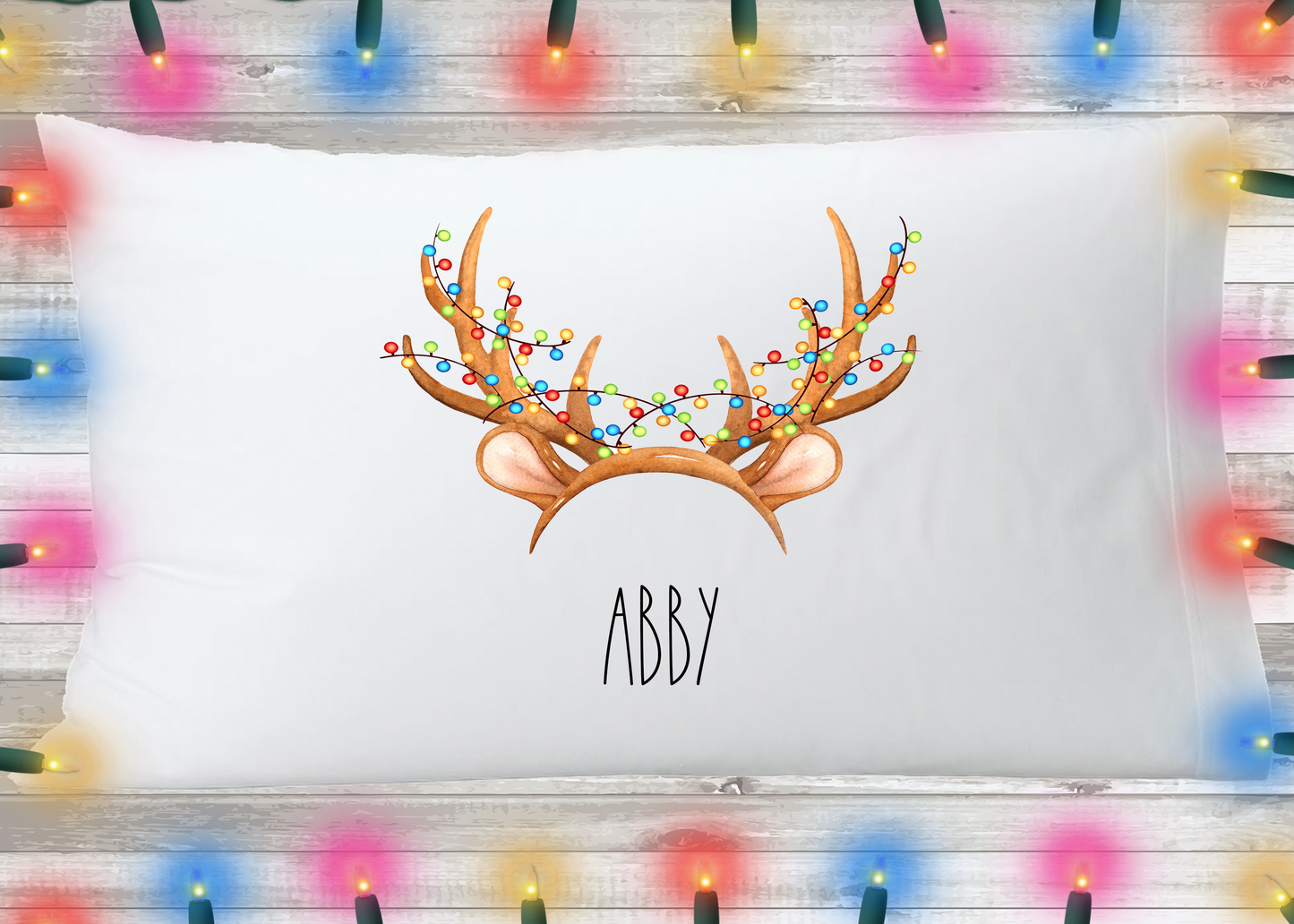 Personalized Pillowcase Reindeer